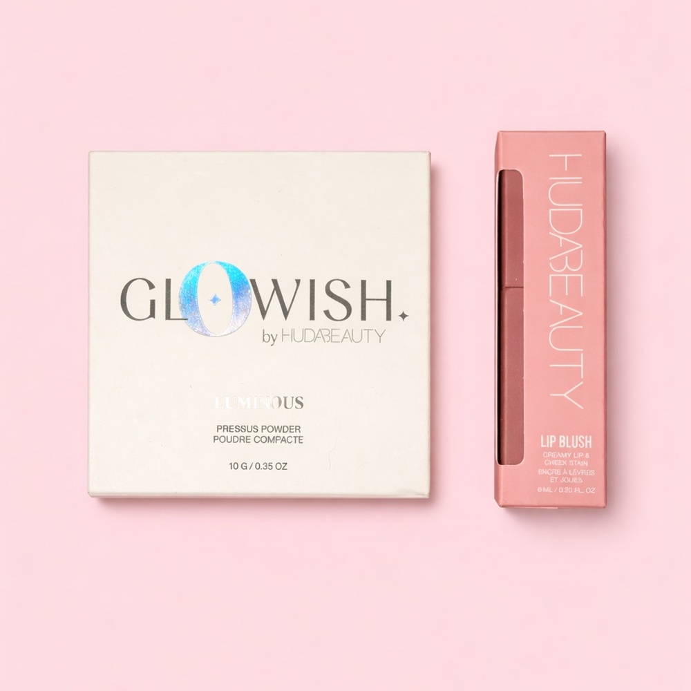 🎀 Berry Glow | Huda Beauty Glowish + Lip Blush Bundle
